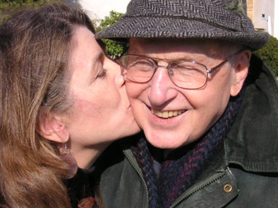 Paul took this photo of me saying good-bye to Dad in 2008, at his place in Blue Bell.