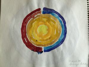 Alice Steer Wilson's Color Wheel Mandala, inscribed "March 28, Ginny's Birthday"